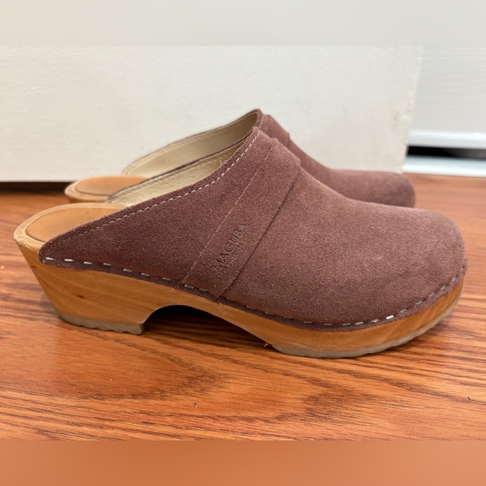 Purple Suede Maguba Clogs